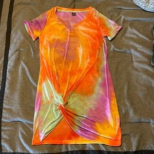 SHEIN Tye Dye Knotted Dress